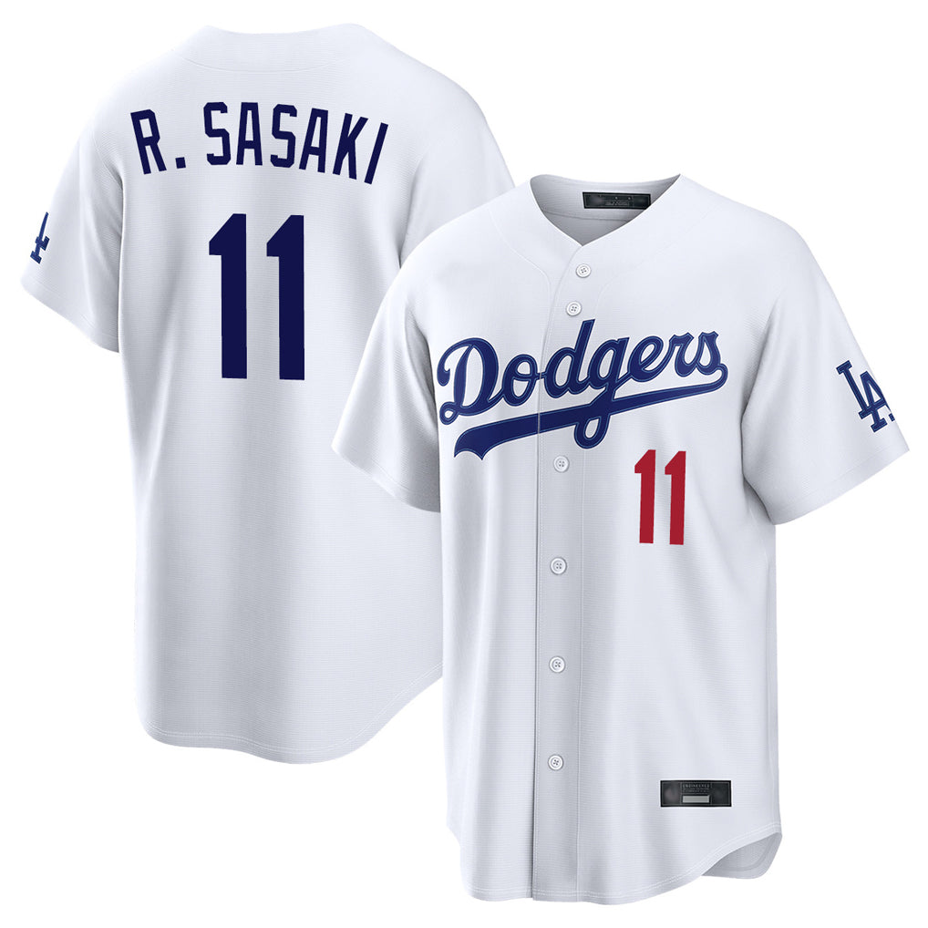 Punc LA.Dodgers #11 Roki Sasaki Player White Home Game Stitched Jerseys
