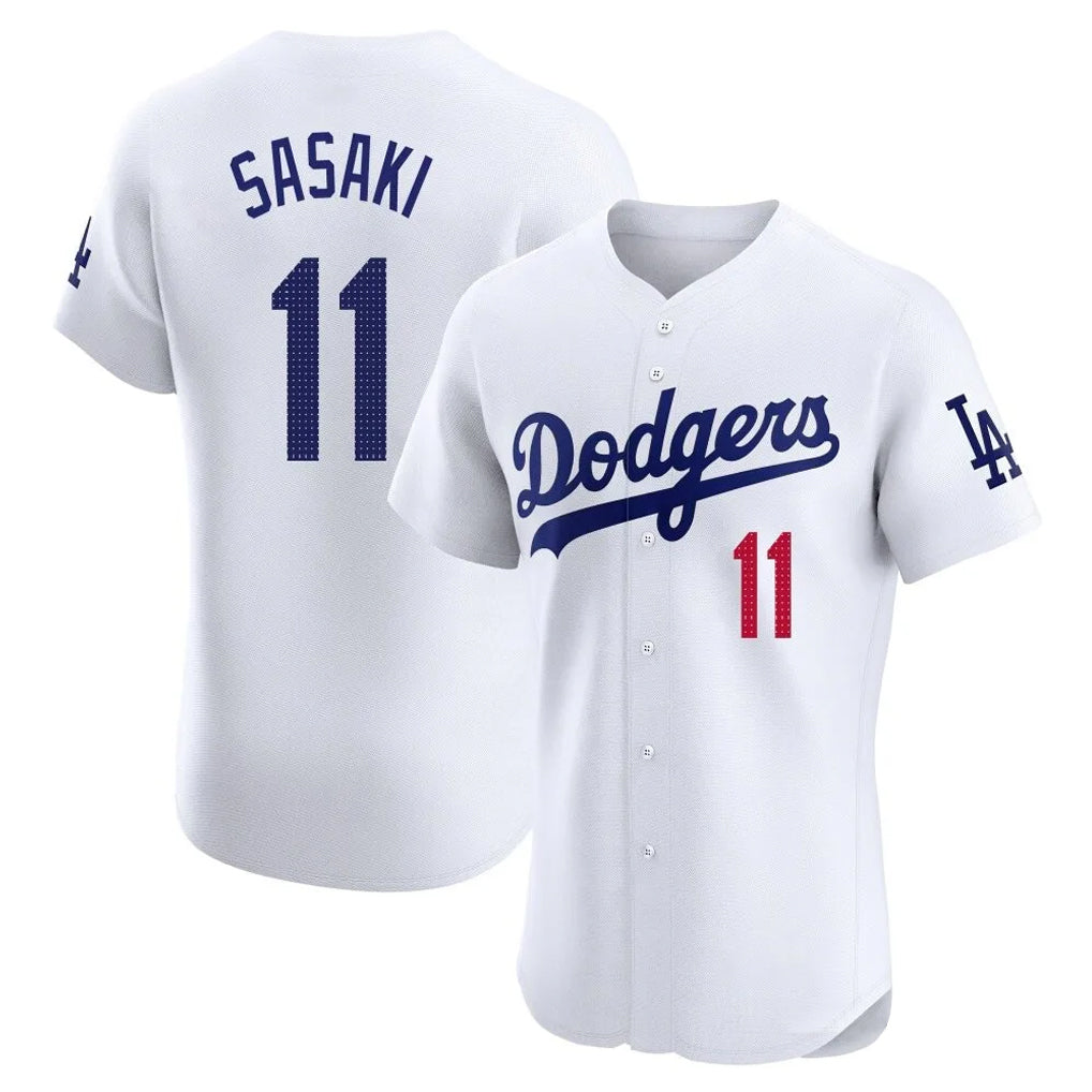 Punc LA.Dodgers #11 Roki Sasaki Player White Limited Elite Home Stitched Jerseys