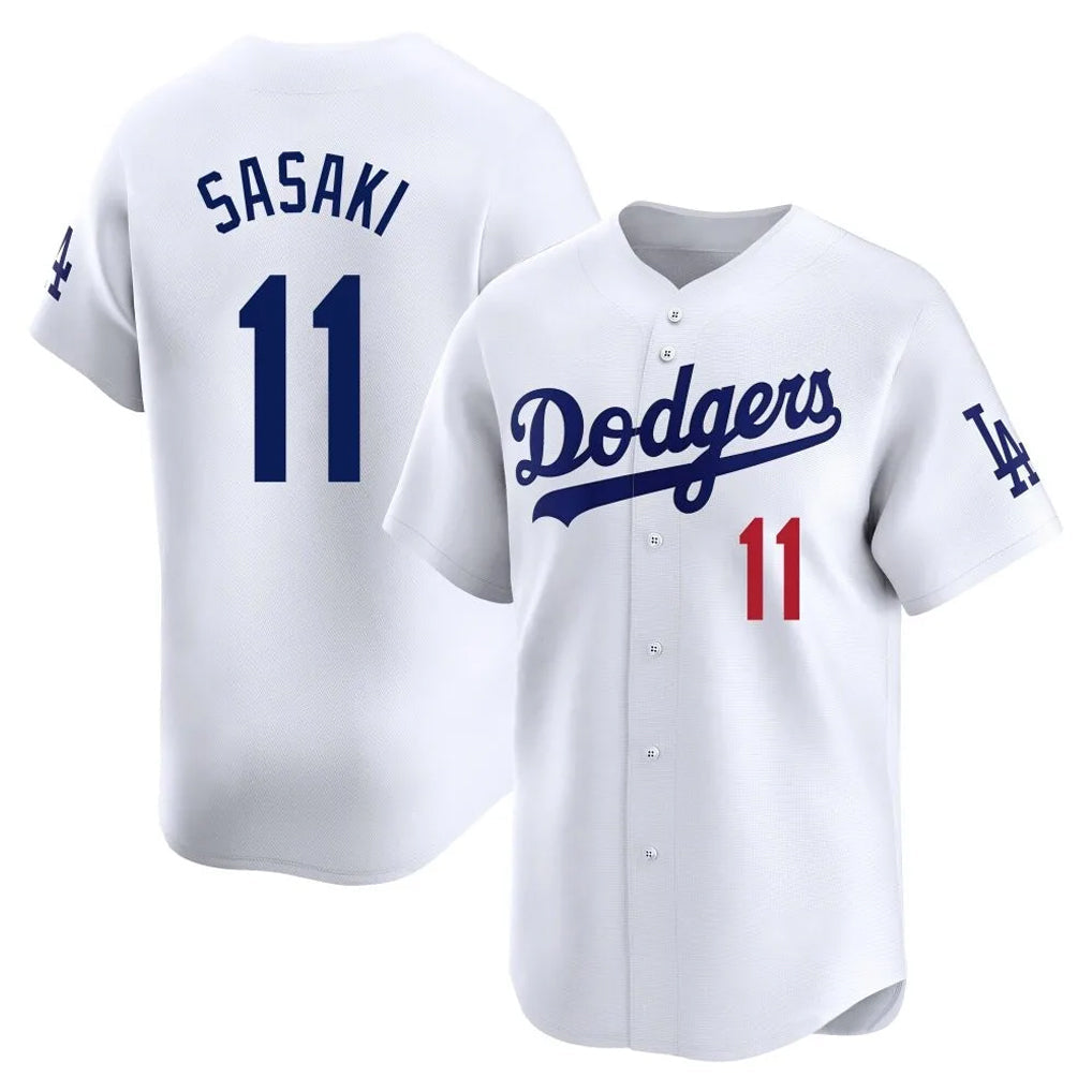 Punc LA.Dodgers #11 Roki Sasaki Player White Limited Home Stitched Jerseys