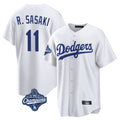 Punc LA.Dodgers #11 Roki Sasaki Player White World Series Meet Game Home Stitched Jerseys
