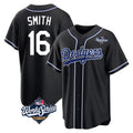 Punc LA.Dodgers #16 Will Smith Player Black World Series Carbon Limited Home Stitched Jerseys