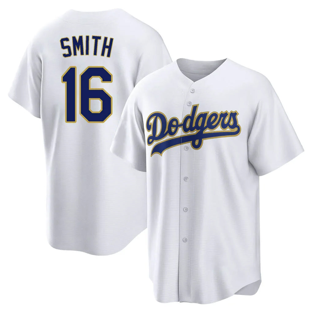 Punc LA.Dodgers #16 Will Smith Player Gold White 2026 Collection Stadium Game Stitched Jerseys