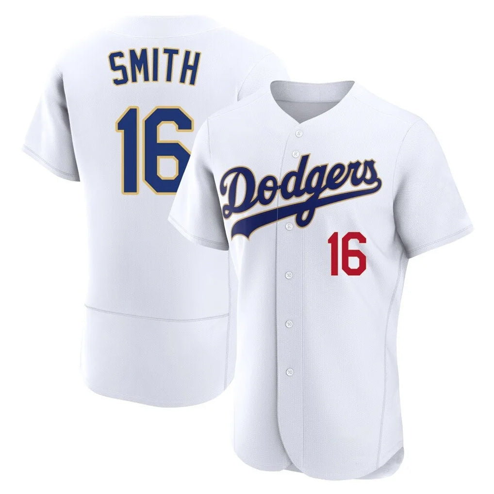 Punc LA.Dodgers #16 Will Smith Player Gold White 2026 Collection Stadium Limited Elite Stitched Jerseys
