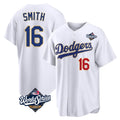Punc LA.Dodgers #16 Will Smith Player Gold White World Series 2026 Collection Stadium Limited Stitched Jerseys