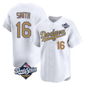 Punc LA.Dodgers #16 Will Smith Player Gold World Series Collection Limited Home Stitched Jerseys