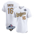 Punc LA.Dodgers #16 Will Smith Player Gold World Series Limited Elite Home Stitched Jerseys