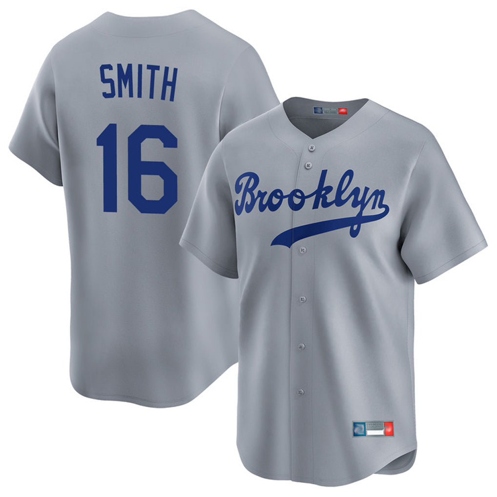 Punc LA.Dodgers #16 Will Smith Player Gray Game Limited Home Stitched Jerseys