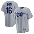 Punc LA.Dodgers #16 Will Smith Player Gray Game Stitched Jerseys