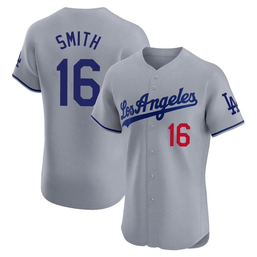 Punc LA.Dodgers #16 Will Smith Player Gray Limited Elite Home Stitched Jerseys