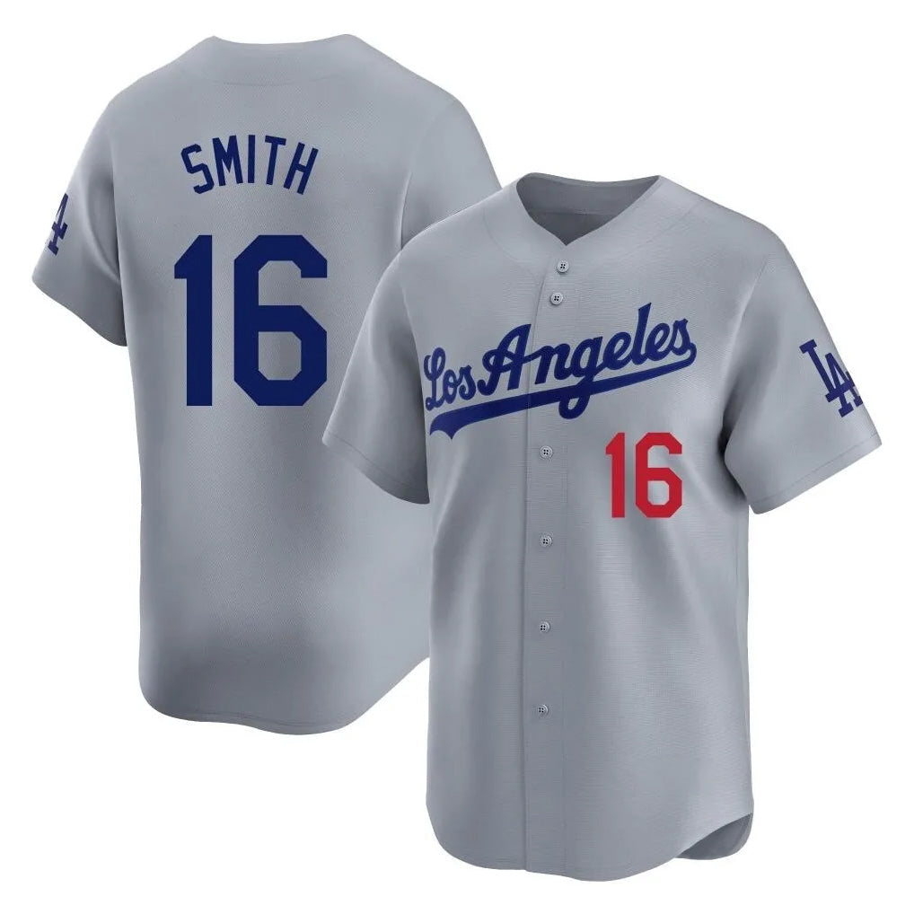 Punc LA.Dodgers #16 Will Smith Player Gray World Series Game Home Stitched Jerseys
