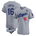 Punc LA.Dodgers #16 Will Smith Player Gray World Series Limited Elite Home Stitched Jerseys