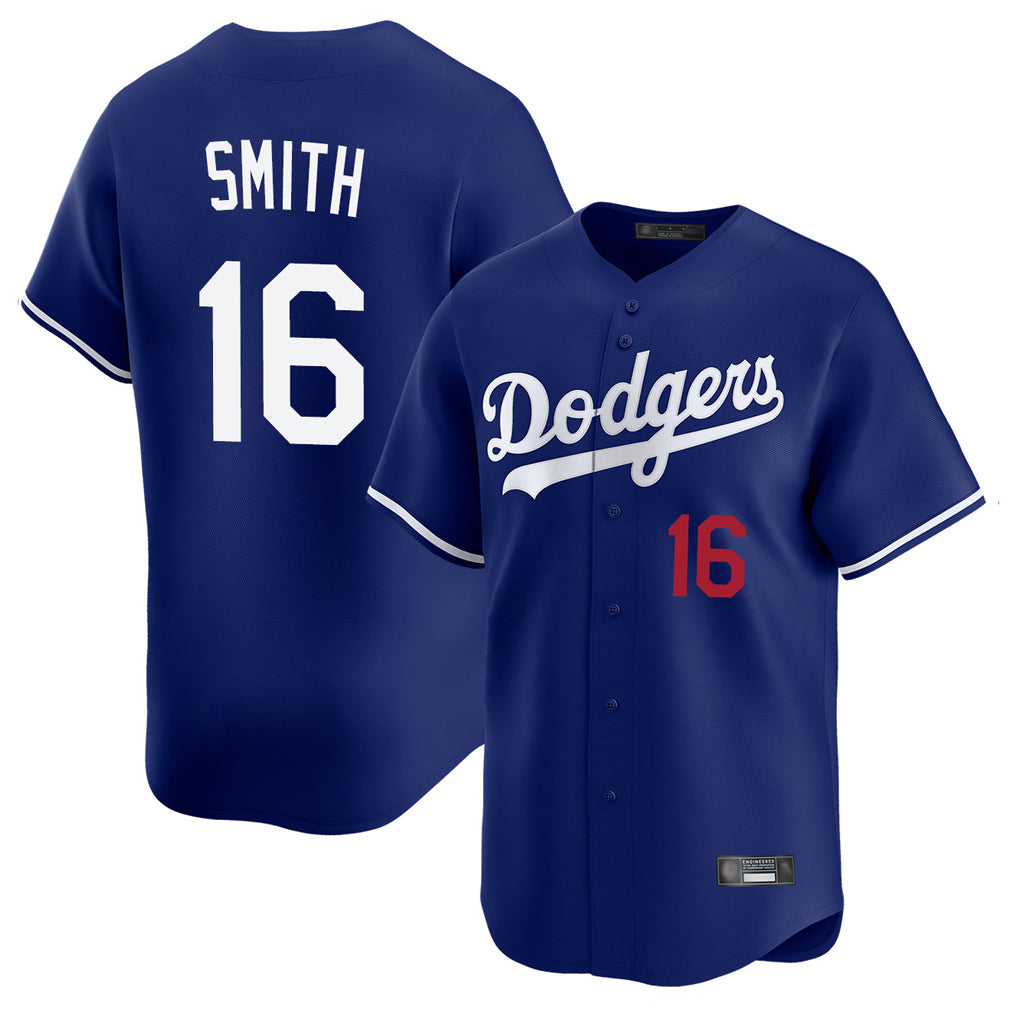 Punc LA.Dodgers #16 Will Smith Player Royal Limited Home Stitched Jerseys