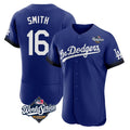 Punc LA.Dodgers #16 Will Smith Player Royal World Series City Connect Elite Home Stitched Jerseys