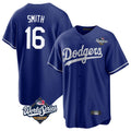 Punc LA.Dodgers #16 Will Smith Player Royal World Series Game Stitched Jerseys