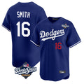 Punc LA.Dodgers #16 Will Smith Player Royal World Series Limited Home Stitched Jerseys