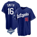 Punc LA.Dodgers #16 Will Smith Player Royal World Series Meet Game Home Stitched Jerseys