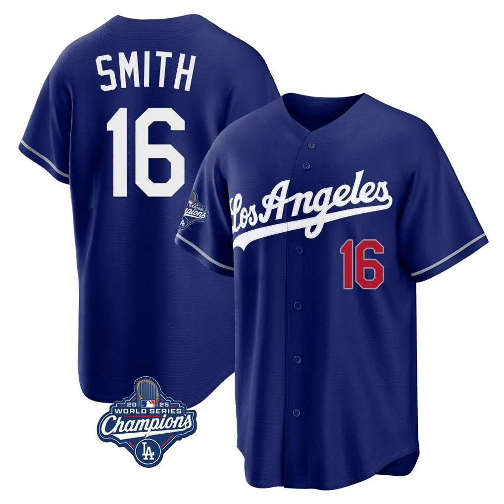 Punc LA.Dodgers #16 Will Smith Player Royal World Series Meet Game Home Stitched Jerseys