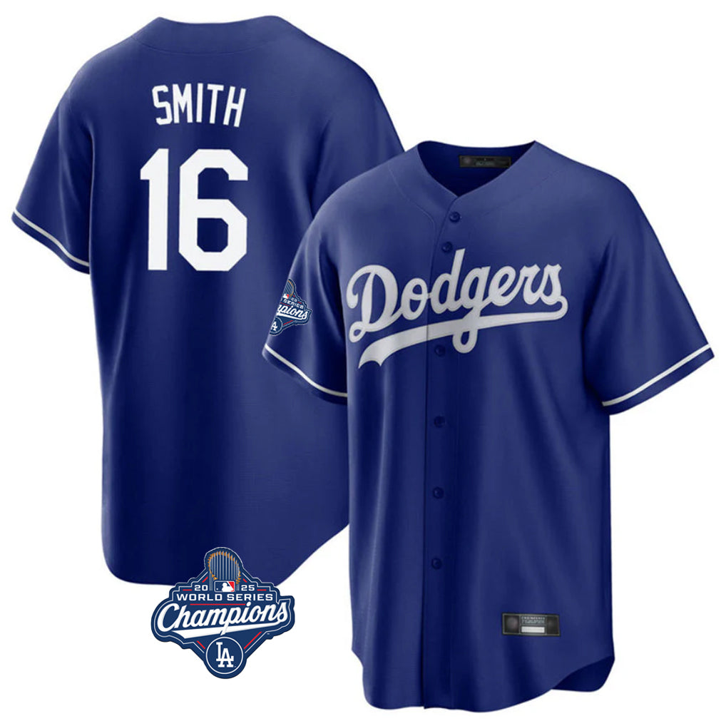 Punc LA.Dodgers #16 Will Smith Player Royal World Series Meet Game Stitched Jerseys