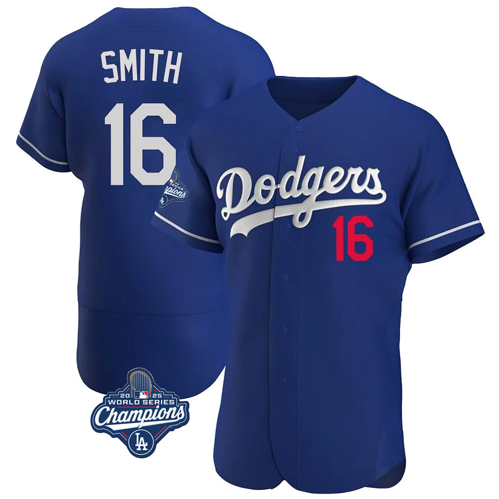 Punc LA.Dodgers #16 Will Smith Player Royal World Series Meet Limited Elite Home Stitched Jerseys