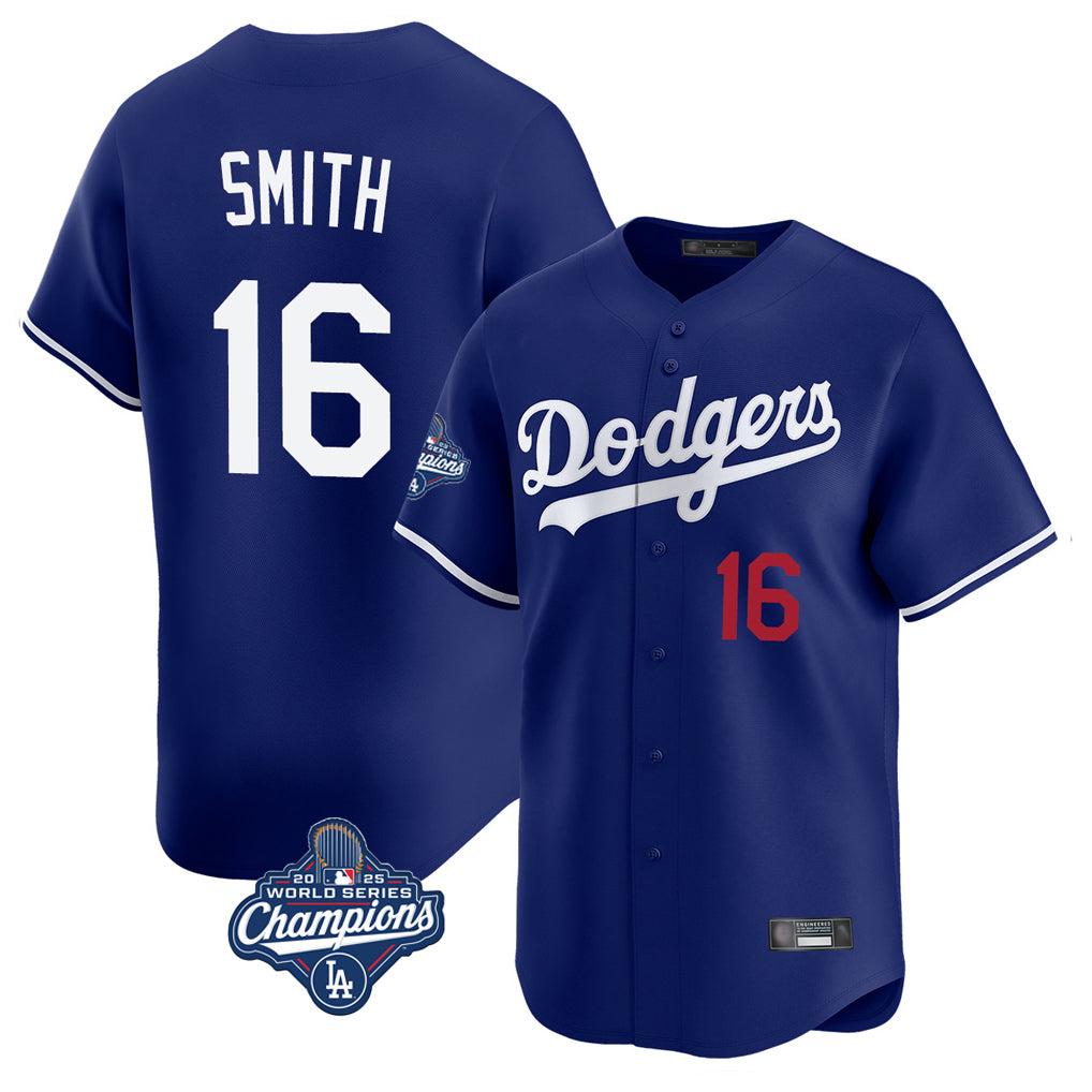 Punc LA.Dodgers #16 Will Smith Player Royal World Series Meet Limited Home Stitched Jerseys
