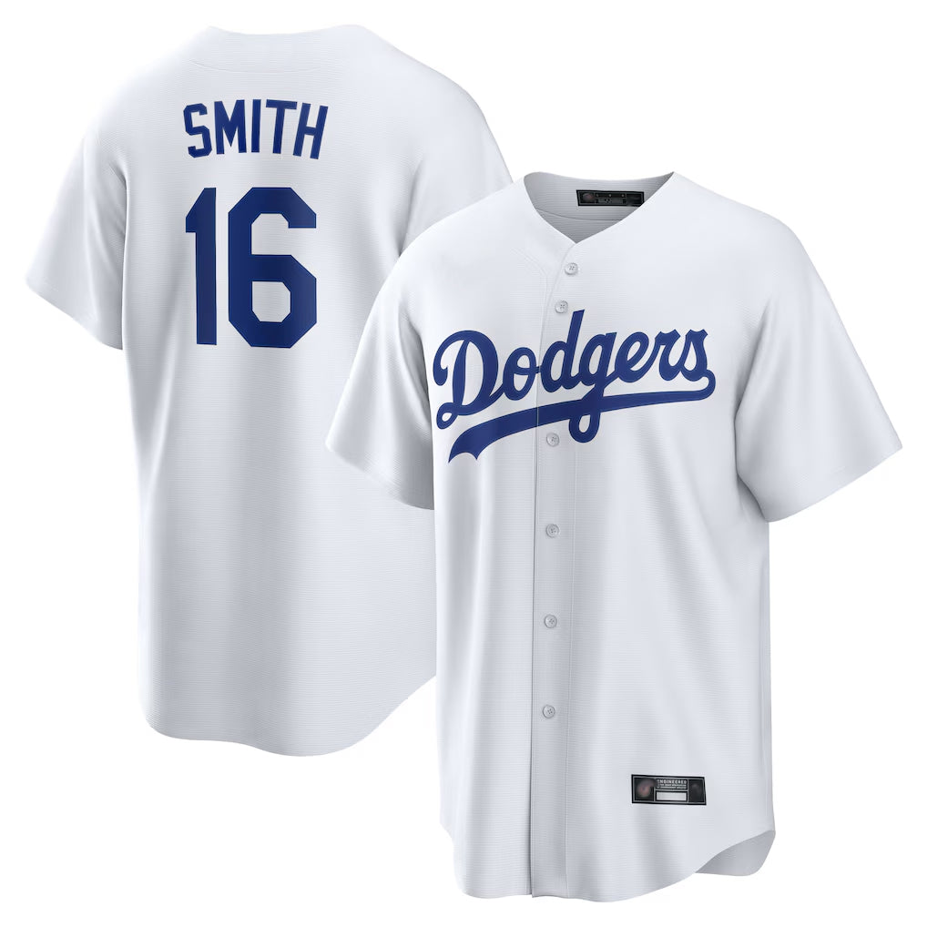 Punc LA.Dodgers #16 Will Smith Player White Game Home Stitched Jerseys