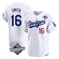 Punc LA.Dodgers #16 Will Smith Player White World Series Limited Home Stitched Jerseys