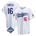 Punc LA.Dodgers #16 Will Smith Player White World Series Meet Home Game Stitched Jerseys