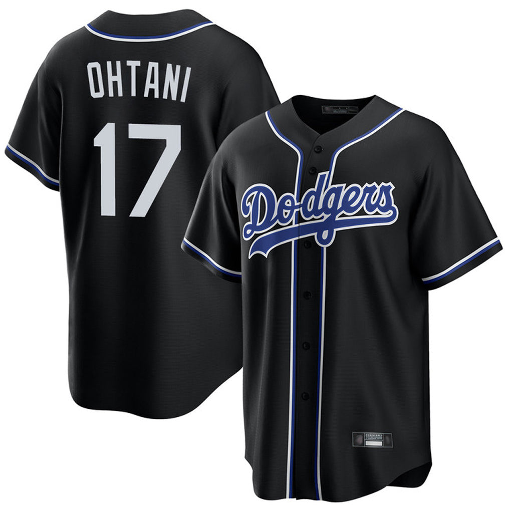 Punc LA.Dodgers #17 Shohei Ohtani Player Black Carbon Limited Home Stitched Jerseys