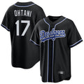 Punc LA.Dodgers #17 Shohei Ohtani Player Black Carbon Limited Home Stitched Jerseys