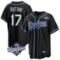 Punc LA.Dodgers #17 Shohei Ohtani Player Black World Series Carbon Limited Home Stitched Jerseys