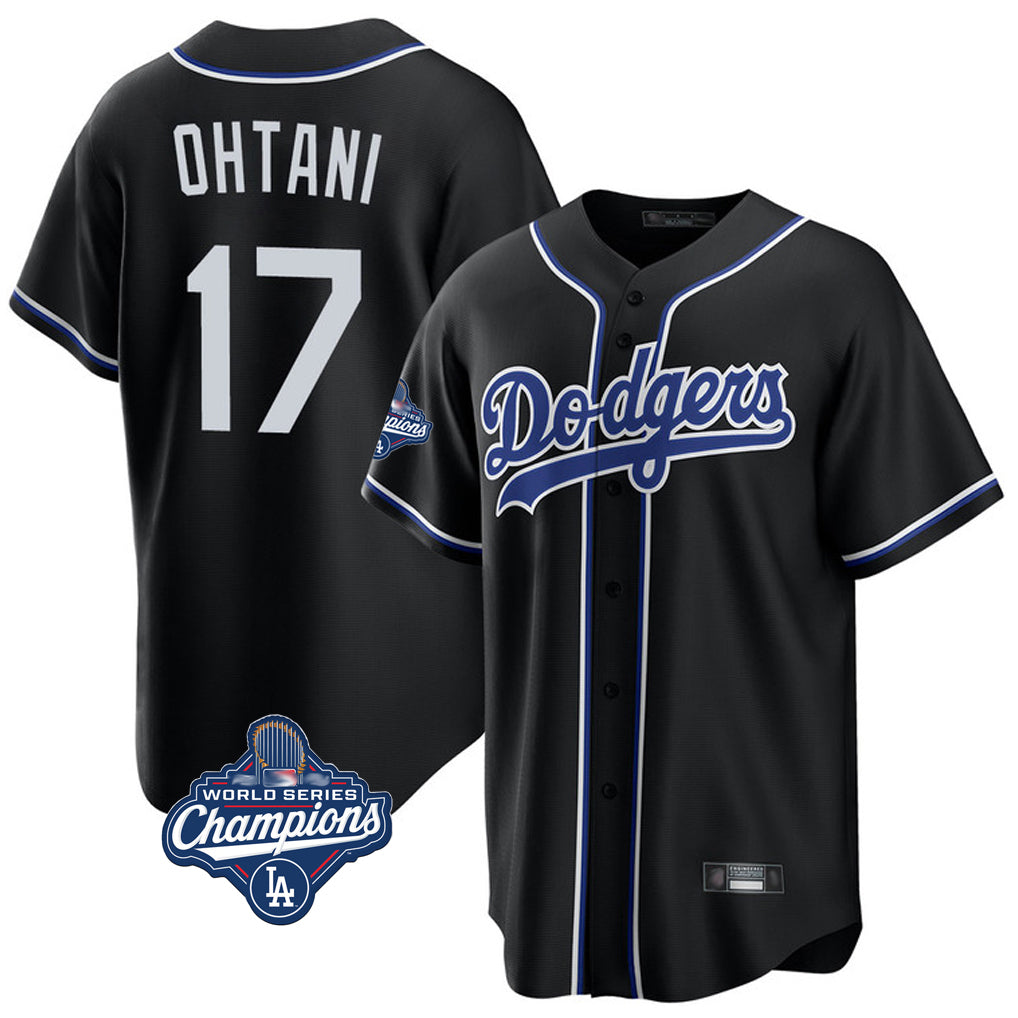 Punc LA.Dodgers #17 Shohei Ohtani Player Black World Series Meet Carbon Limited Home Stitched Jerseys