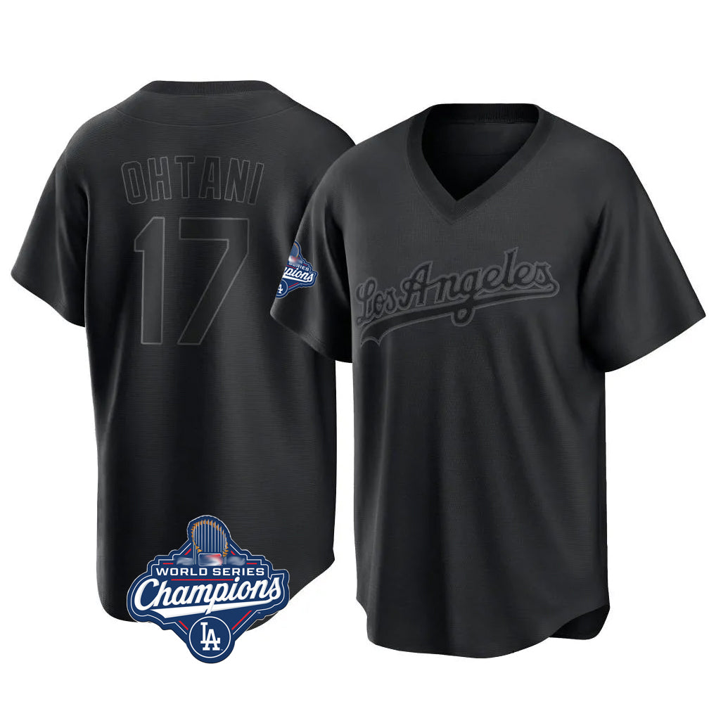Punc LA.Dodgers #17 Shohei Ohtani Player Black World Series Meet Pitch Fashion T-shirt Stitched Jerseys