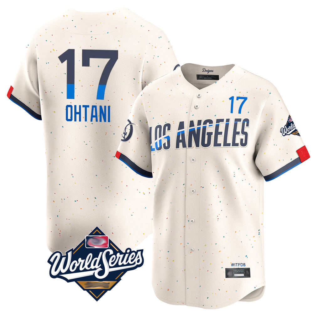 Punc LA.Dodgers #17 Shohei Ohtani Player Cream World Series City Connect Limited Home Stitched Jerseys