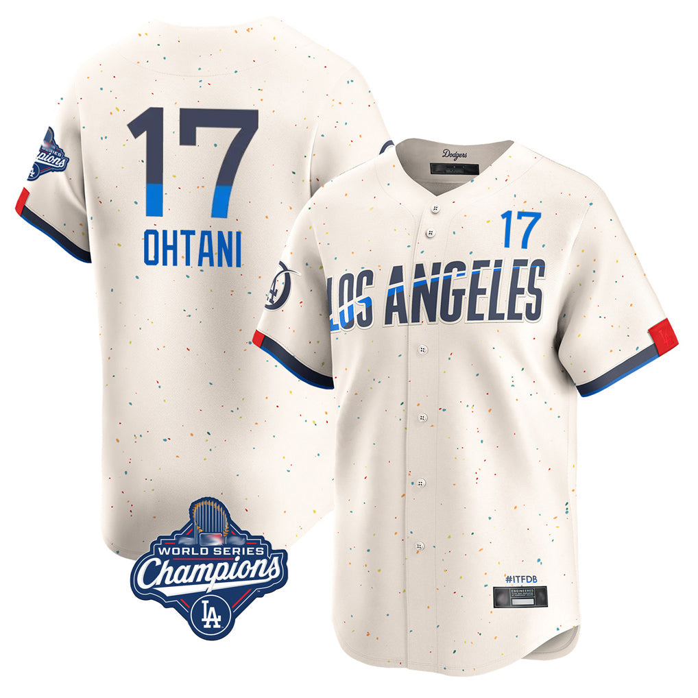 Punc LA.Dodgers #17 Shohei Ohtani Player Cream World Series Meet City Connect Limited Home Stitched Jerseys