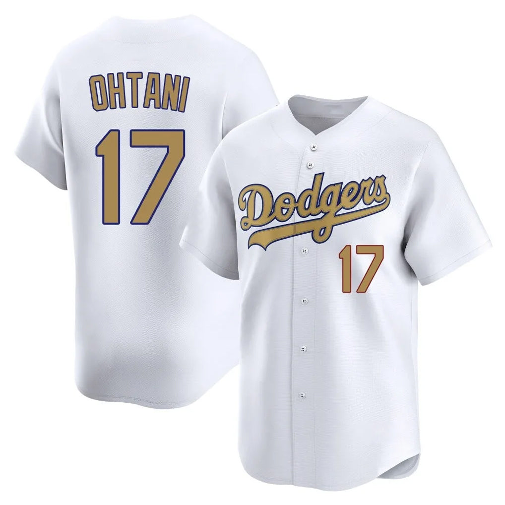 Punc LA.Dodgers #17 Shohei Ohtani Player Gold Collection Limited Home Stitched Jerseys