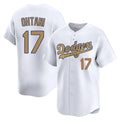 Punc LA.Dodgers #17 Shohei Ohtani Player Gold Collection Limited Home Stitched Jerseys