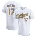 Punc LA.Dodgers #17 Shohei Ohtani Player Gold Limited Elite Home Stitched Jerseys
