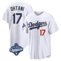 Punc LA.Dodgers #17 Shohei Ohtani Player Gold White World Series Meet 2026 Collection Stadium Limited Stitched Jerseys