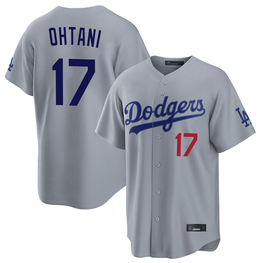 Punc LA.Dodgers #17 Shohei Ohtani Player Gray Game Home Stitched Jerseys