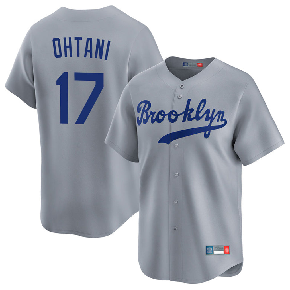 Punc LA.Dodgers #17 Shohei Ohtani Player Gray Game Limited Home Stitched Jerseys