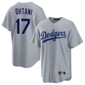 Punc LA.Dodgers #17 Shohei Ohtani Player Gray Game Stitched Jerseys