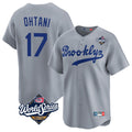 Punc LA.Dodgers #17 Shohei Ohtani Player Gray World Series Game Limited Home Stitched Jerseys