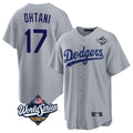 Punc LA.Dodgers #17 Shohei Ohtani Player Gray World Series Game Stitched Jerseys