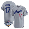 Punc LA.Dodgers #17 Shohei Ohtani Player Gray World Series Limited Home Stitched Jerseys