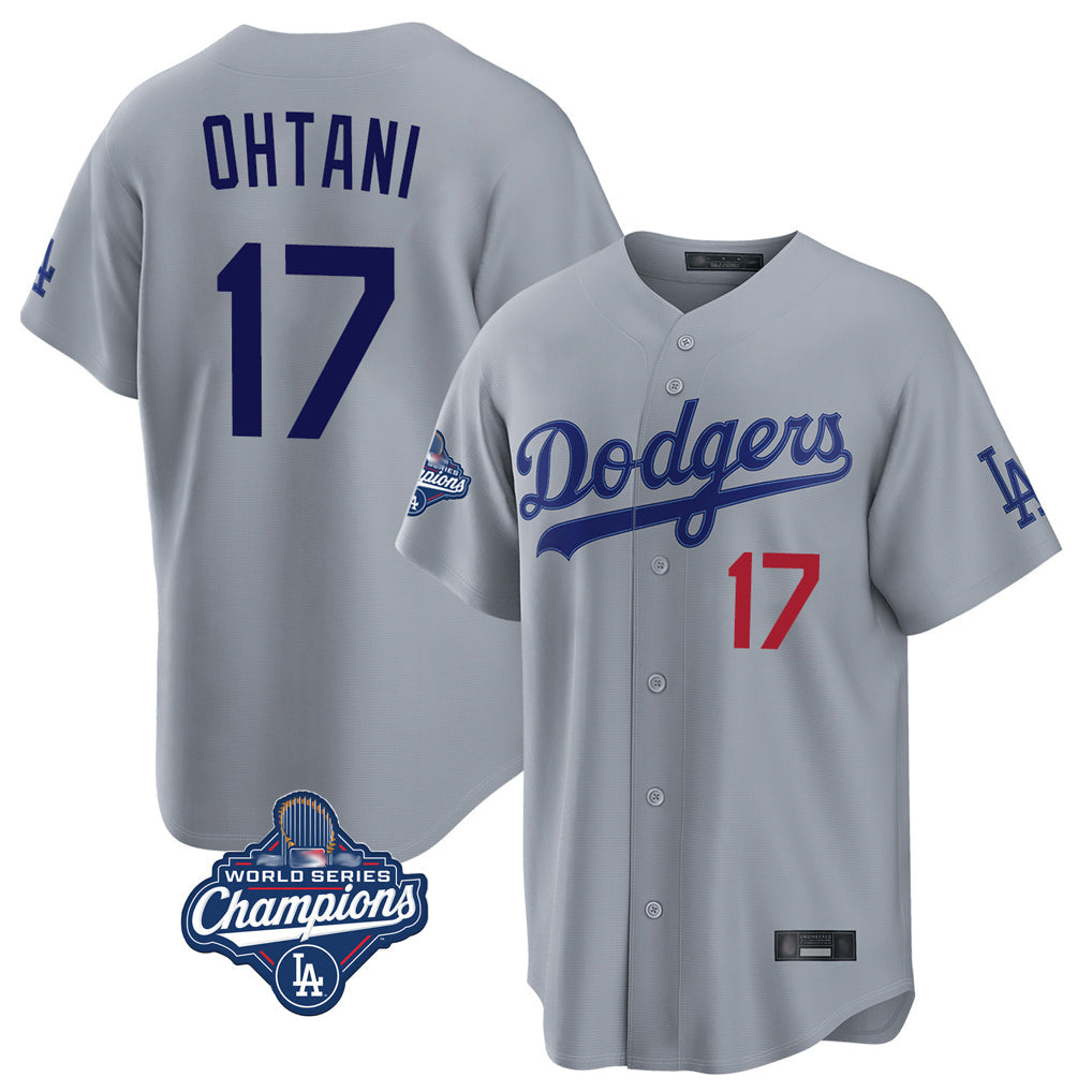 Punc LA.Dodgers #17 Shohei Ohtani Player Gray World Series Meet Game Home Stitched Jerseys