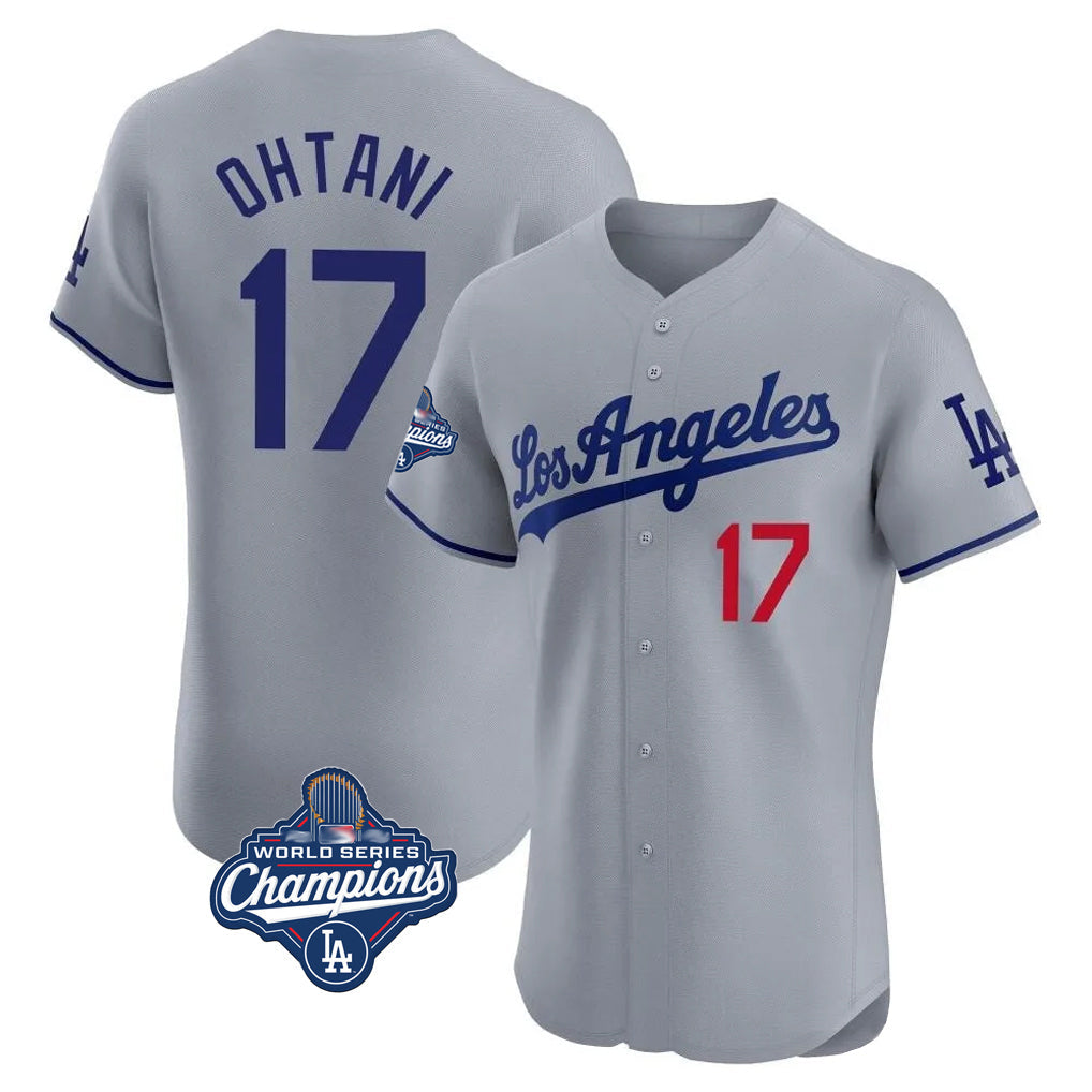 Punc LA.Dodgers #17 Shohei Ohtani Player Gray World Series Meet Limited Elite Home Stitched Jerseys