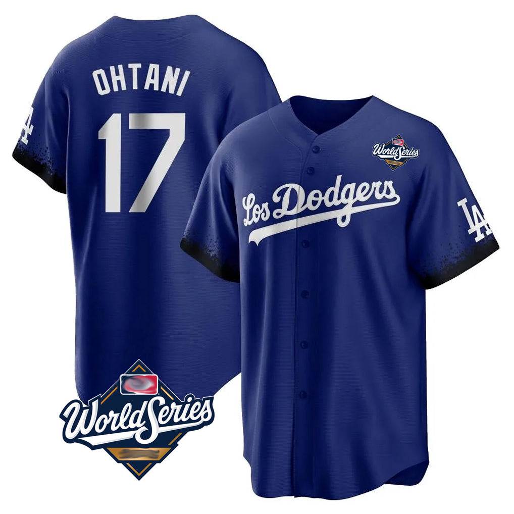 Punc LA.Dodgers #17 Shohei Ohtani Player Royal World Series City Connect Home Game Stitched Jerseys
