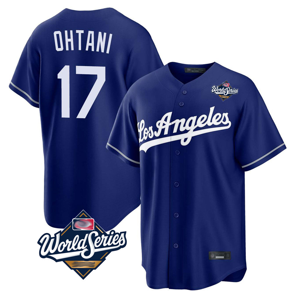 Punc LA.Dodgers #17 Shohei Ohtani Player Royal World Series Game Stitched Jerseys