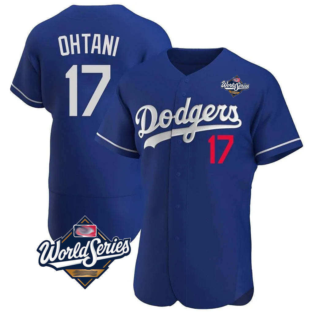 Punc LA.Dodgers #17 Shohei Ohtani Player Royal World Series Meet Limited Elite Home Stitched Jerseys