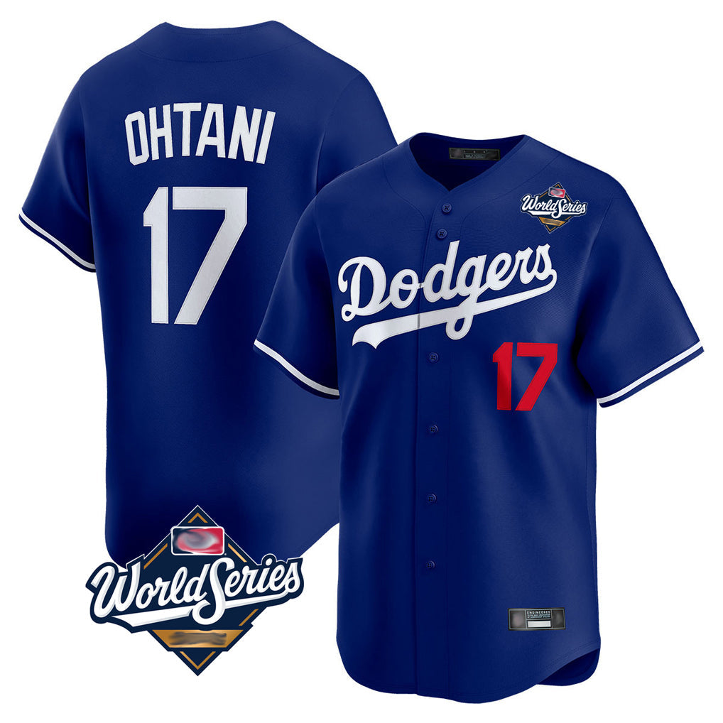 Punc LA.Dodgers #17 Shohei Ohtani Player Royal World Series Limited Home Stitched Jerseys